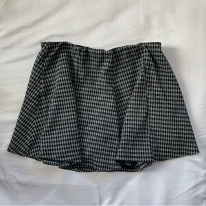 Gingham Black & Gray Flared Skort (Built-in Shorts) 7day weekend